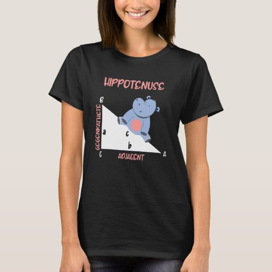 Mathematician Hippotenuse Hippo Triangle T-shirt (Voorkant)