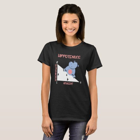 Mathematician Hippotenuse Hippo Triangle T-shirt (Voorkant volledig)