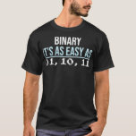 Mathematics Binary it's as easy as funny Math T-shirt<br><div class="desc">Mathematics Binary it's as easy as funny Math .meme, funny, memes, cool, humor, internet, joke, dog, fun, gift, birthday, grandma, grandmother, hilarious, music, cat, cute, gift idea, jokes, quote, retro, christmas, comic, cool story, dank meme, funny meme, geek, humorous, humour, idea, nerd, stijl, aesthetic, dier, animals, behavior, birthday gift, bro,...</div>