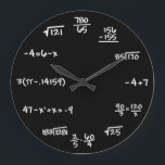 Mathematics Chalkboard Clock - Mathematician Grote Klok<br><div class="desc">Perfect clock for math student,  teachers,  engineers,  fysicists,  doctors,  dentists,  or anyone who just likes a creative chalkboard-like clock</div>