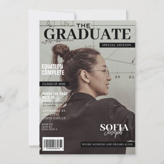 Mathematics Engineering Magazine Foto afstuderen Kaart (Voorkant)