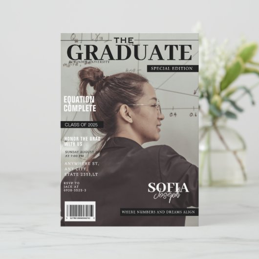 Mathematics Engineering Magazine Foto afstuderen Kaart (Staand voorkant)