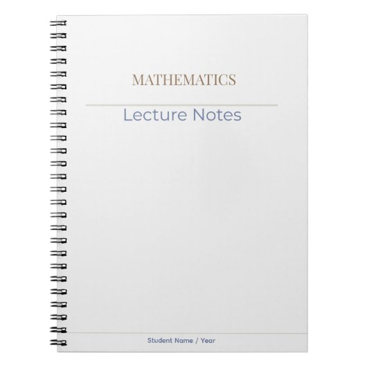 Mathematics Notebook – Minimal Academic Edition Notitieboek (Voorkant)