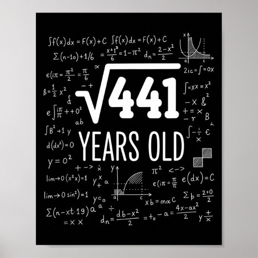 Mathematics Square Root 441 Years Old, Clever Math Poster (Voorkant)