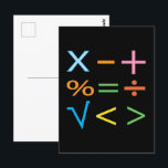 Mathematics Wiskunde Symbol Wiskunde Briefkaart<br><div class="desc">Wiskunde Wiskunde Symbool Wiskunde Briefkaart origineel ontwerp van Nisha Prabhu. Maak kennis met ons levendige "Wiskunde Symbol Mathematics"-briefkaart - een perfecte mix van kleurrijke creativiteit en wiskundige charme! Dit opvallende ontwerp is voorzien van een reeks krachtige wiskunde-symbolen, allemaal geplaatst tegen een verbluffende achtergrond van zwarte kleur. Of je nu een...</div>
