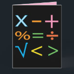 Mathematics Wiskunde Symbol Wiskunde Kaart<br><div class="desc">Wiskunde Wiskunde Symbool Wiskunde Kaart origineel ontwerp van Nisha Prabhu. Laat je innerlijke wiskunde los met onze levendige Wiskunde Symbols Kaart! Dit opvallende ontwerp toont een kleurrijke reeks wiskundige symbolen, waardoor het het perfecte cadeau is voor leraren, studenten of iedereen die van getallen houdt. Deze kaart is ideaal voor speciale...</div>