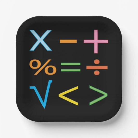 Mathematics Wiskunde Symbol Wiskunde Party Papieren Bordje (Voorkant)
