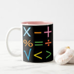 Mathematics Wiskunde Symbol Wiskunde Tweekleurige Koffiemok<br><div class="desc">Mathematics Wiskunde Symbol Wiskunde Two-Tone Coffee Mok origineel ontwerp van Nisha Prabhu. Maak je klaar om je koffieroutine te verbeteren met onze levendige kleurrijke Wiskunde tweetonige koffie-Mok! Deze unieke mok combineert functionaliteit met een vleugje creativiteit, waardoor het een must-have is voor zowel studenten, docenten als liefhebbers van wiskunde. Versierd met...</div>