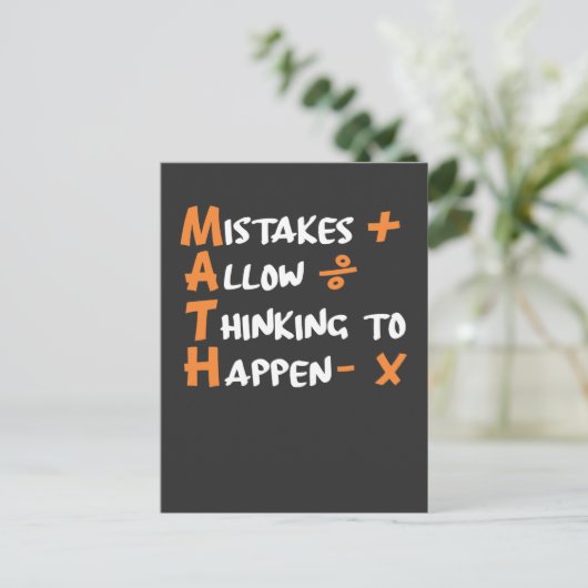 Mathematicus Wiskunde leraar algebra Geometrie Briefkaart (Staand voorkant)