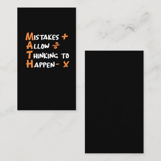 Mathematicus Wiskunde leraar algebra Geometrie Visitekaartje (Voorkant / Achterkant)