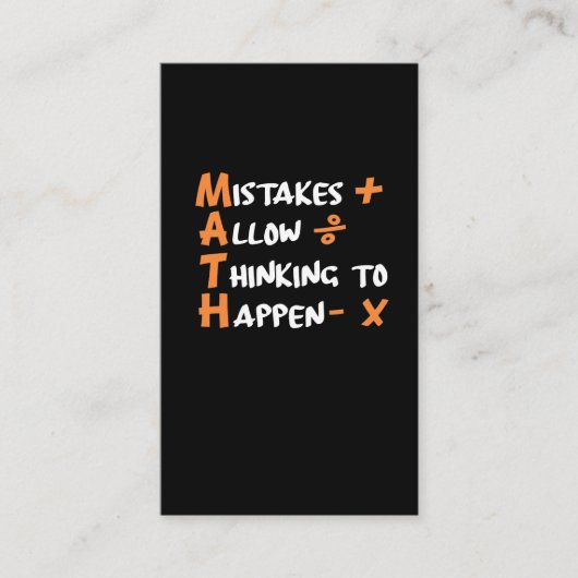 Mathematicus Wiskunde leraar algebra Geometrie Visitekaartje (Voorkant)