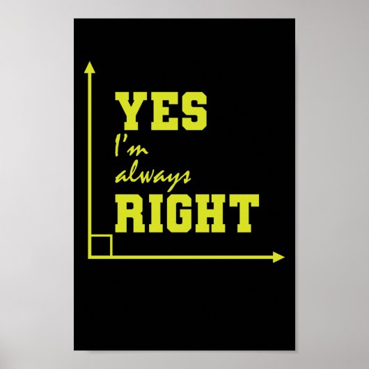 Mathematik yes I'm always right Winkel Poster (Voorkant)