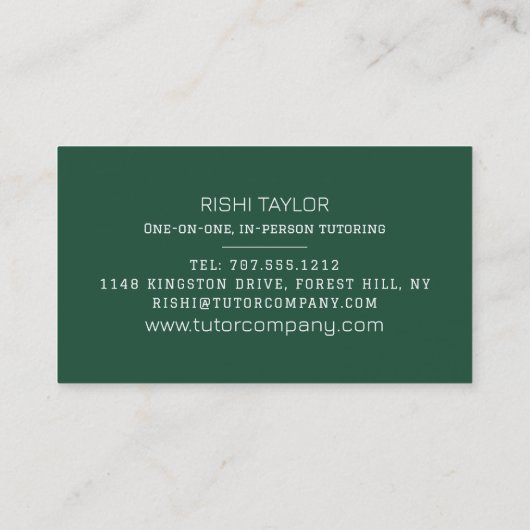 Mathematisch alkboard, Wiskunde Tutor, leraar Visitekaartje (Achterkant)