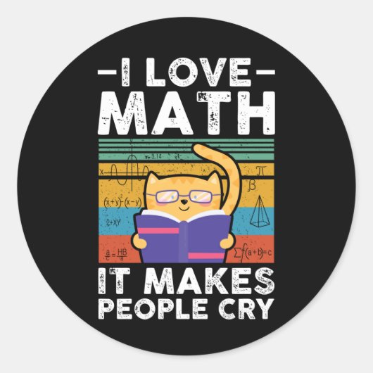 Mathematisch | Ik hou van wiskunde | Wiskundige ca Ronde Sticker (Voorkant)