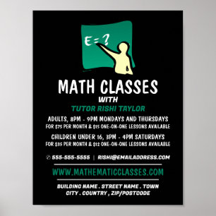 Mathematisch Logo, Wiskunde klassen Adverteren Poster