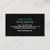 Mathematisch Logo, Wiskunde Tutor, leraar Visitekaartje (Achterkant)