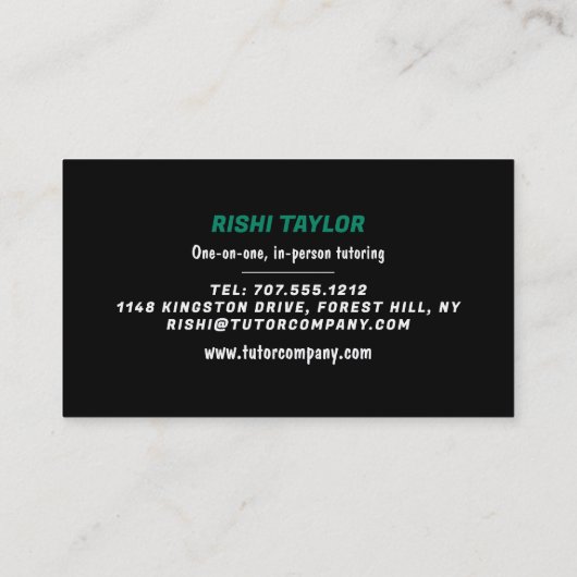 Mathematisch Logo, Wiskunde Tutor, leraar Visitekaartje (Achterkant)