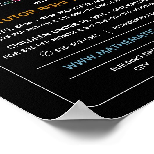 Mathematisch nummerontwerp, Wiskunde klassen Adver Poster (Hoek)