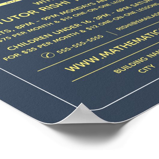 Mathematisch pictogramontwerp, Wiskunde klassen Ad Poster (Hoek)