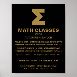 Mathematisch Sigma Symbol, Wiskunde Klassen Advert Poster