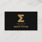 Mathematisch Sigma Symbol, Wiskunde Tutor, leraar Visitekaartje (Voorkant)