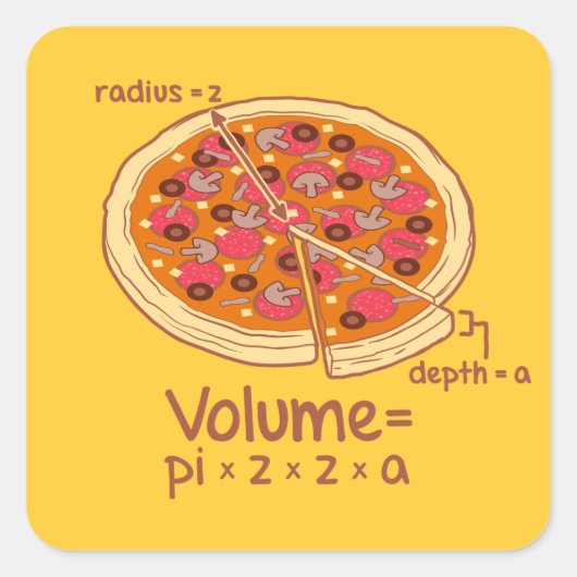 Mathematische formule van het stamboekvolume = Pi* Vierkante Sticker (Voorkant)