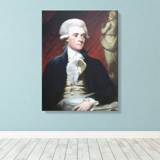 Mather Brown Portret van Thomas Jefferson Canvas Afdruk (Insitu (Houten vloer))