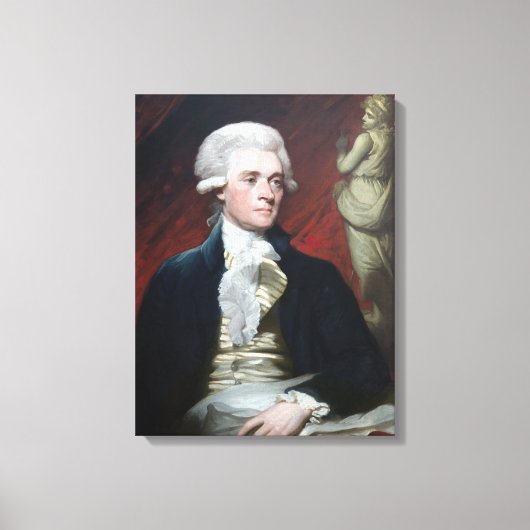 Mather Brown Portret van Thomas Jefferson Canvas Afdruk (Voorkant)