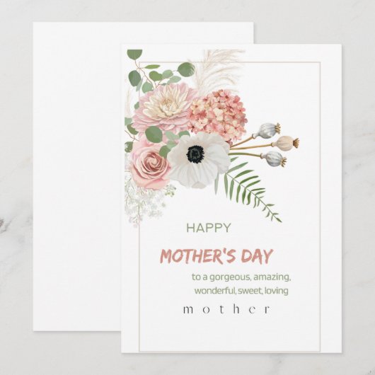 Mather's Day gefeliciteerd Kaart (Voorkant / Achterkant)