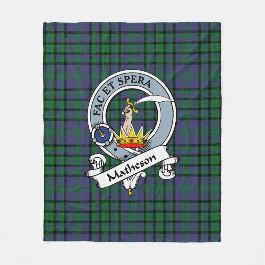 Matheson Green Clan badge Tartan Pset Fleece Deken (Voorkant)
