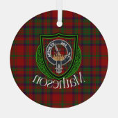 Matheson Scottish Clan Tartan & Crest Glas Ornament (Achterkant)