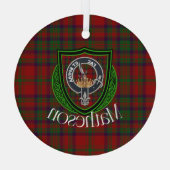 Matheson Scottish Clan Tartan & Crest Glas Ornament (Achterkant)