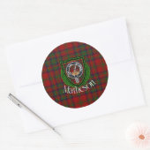 Matheson Scottish Clan Tartan & Crest Ronde Sticker (Envelop)