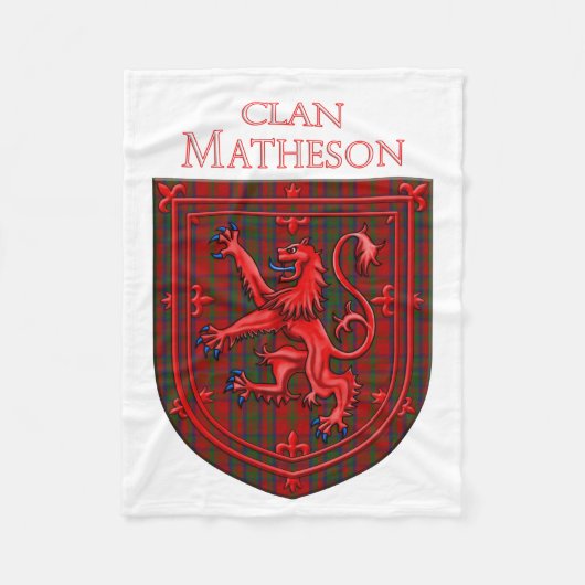 Matheson Tartan Scottish Plaid Lion Rampant Fleece Deken (Voorkant)