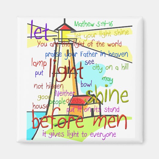 Matheüs 5:14-16 Vuurtoren 1 Magneet (Voorkant)