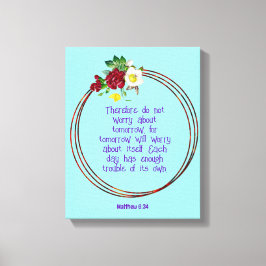 Matheüs 6: 24 | Motivatie Bijbel Quotes Verse Canvas Afdruk