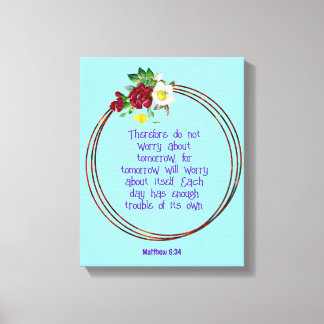 Matheüs 6: 24 | Motivatie Bijbel Quotes Verse Canvas Afdruk