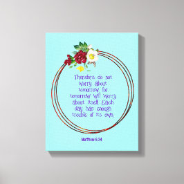 Matheüs 6: 24 | Motivatie Bijbel Quotes Verse Canvas Afdruk