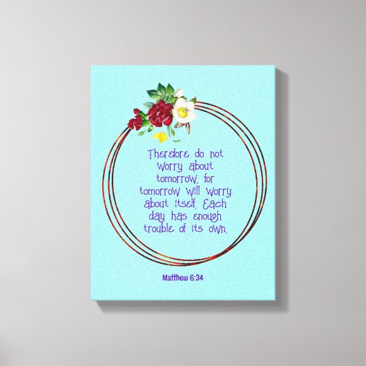 Matheüs 6: 24 | Motivatie Bijbel Quotes Verse Canvas Afdruk (Voorkant)