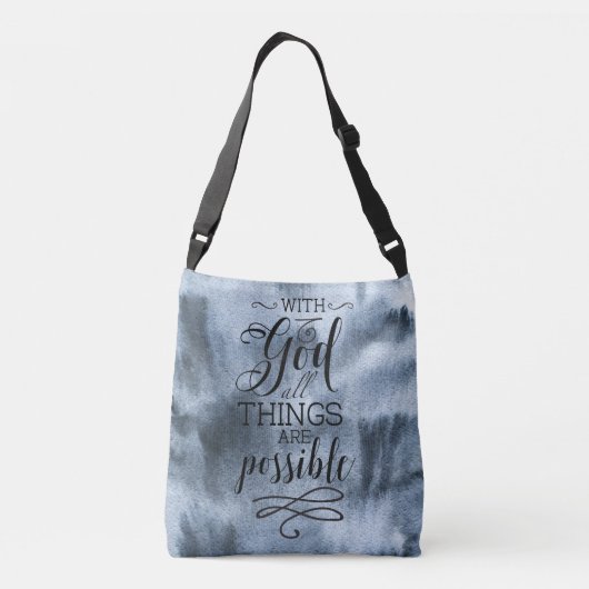 Mathew 19:23 Bijbelscriptcitaat Crossbody Tas (Achterkant)