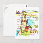 Mathew 5:14-16 vuurtoren 1 briefkaart (Voorkant / Achterkant)