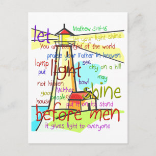 Mathew 5:14-16 vuurtoren 1 briefkaart