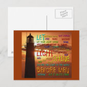 Mathew 5:14-16 vuurtoren 2 briefkaart (Voorkant / Achterkant)