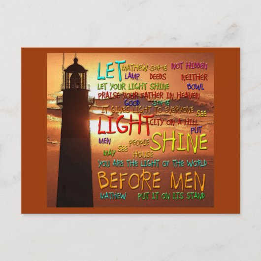 Mathew 5:14-16 vuurtoren 2 briefkaart (Voorkant)