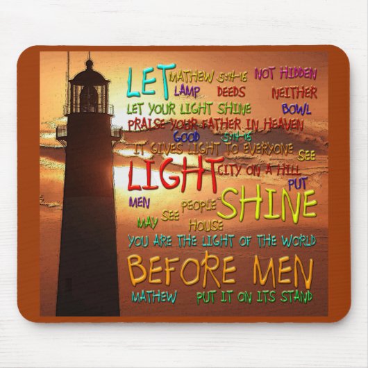 Mathew 5:14-16 vuurtoren 2 muismat (Voorkant)