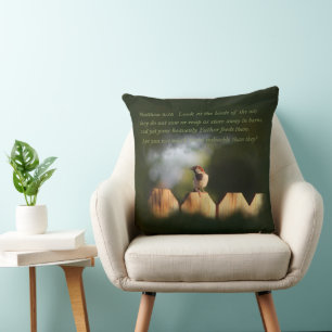 Mathew 6:26 Vogels in de lucht Kussen
