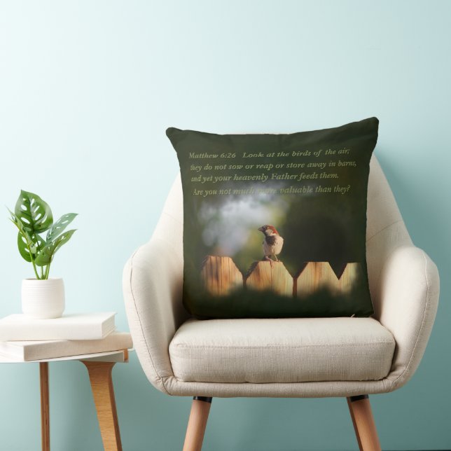 Mathew 6:26 Vogels in de lucht Kussen (Stoel)