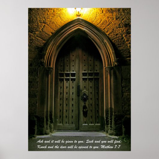 Mathew 7:7 Grote deur Poster (Voorkant)