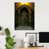 Mathew 7:7 Grote deur Poster (Thuiskantoor)