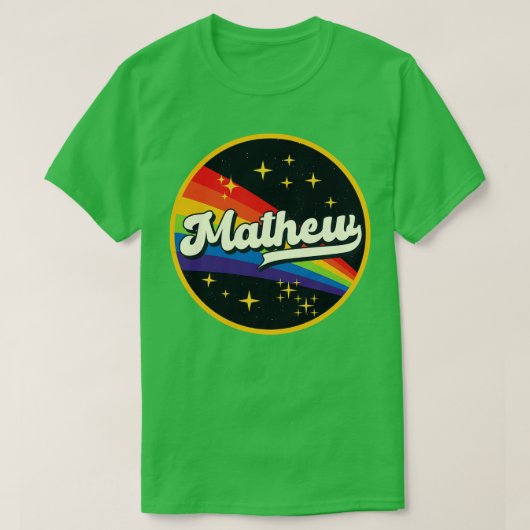 Mathew regenboog in ruimte  stijl t-shirt (Design voorkant)